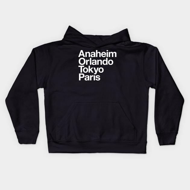 4 Magical Cities Kids Hoodie by GoAwayGreen